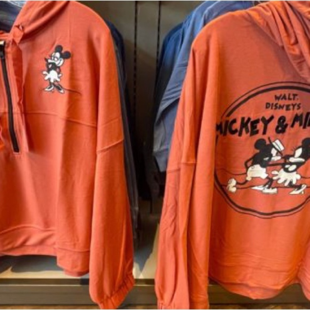 Disney Old Style Mickey & Minnie Orange Hoodie from Disney Springs Size Large